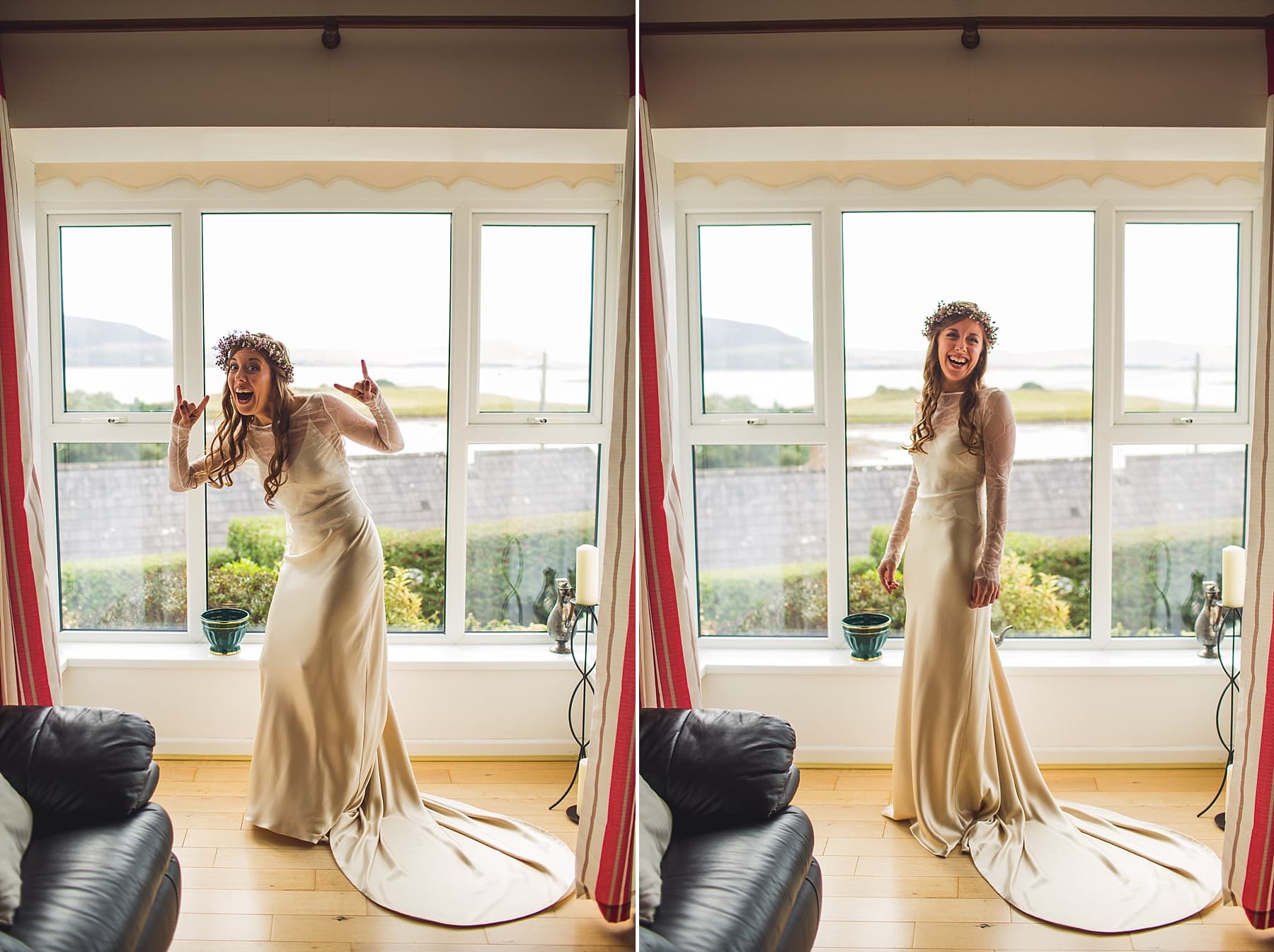 creative irish bride,sligo wedding photographer,boho style,bespoke wedding dress,