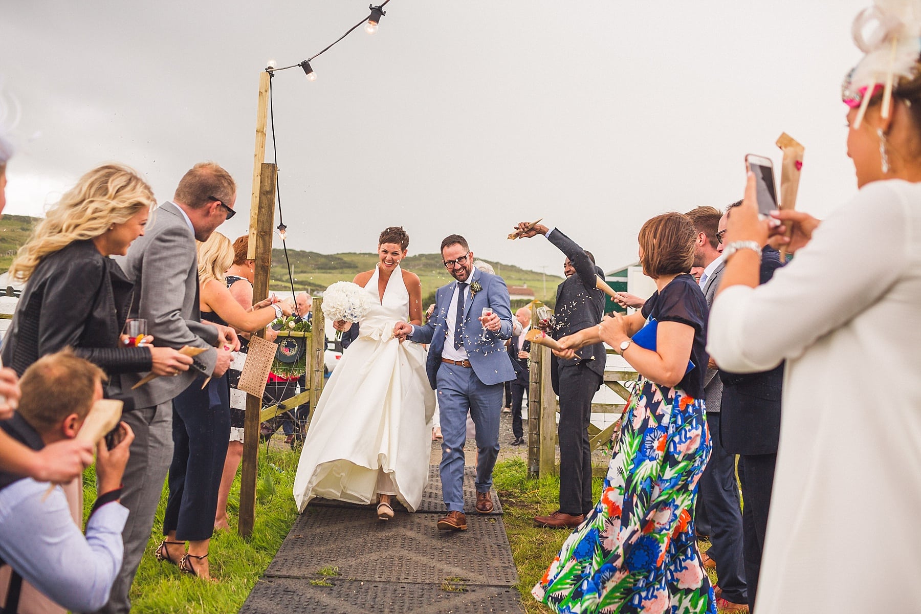 McShane Glen Cottages Wedding,Northern Ireland wedding photographer,north coast wedding venue,bride wedding dress pockets,joyful,fun,